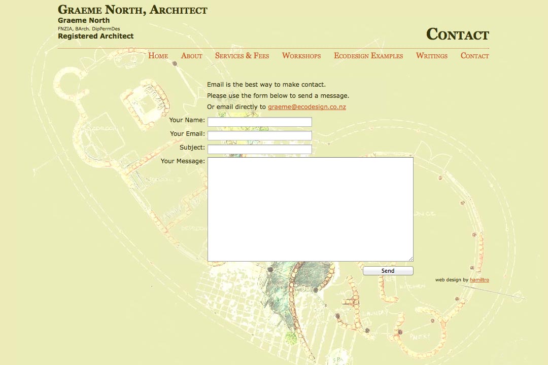 web design for an eco-architect - contact