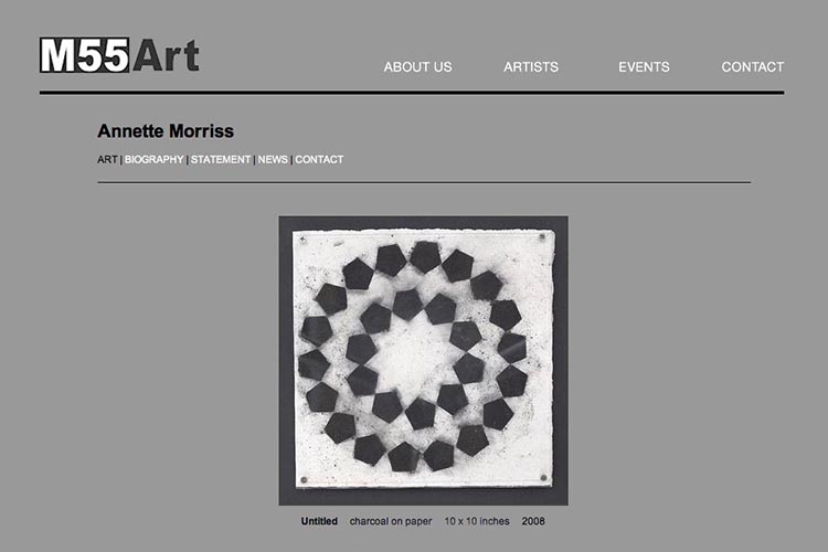 web design for an art gallery in New York - member single page