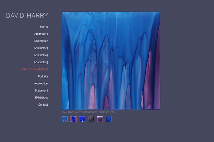 web design for an abstract artist - links page