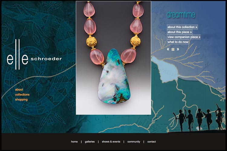 web design for a jeweler - dreamtime collection page