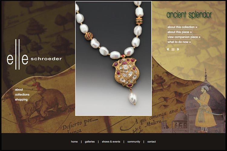 web design for a jeweler - ancient splendor page