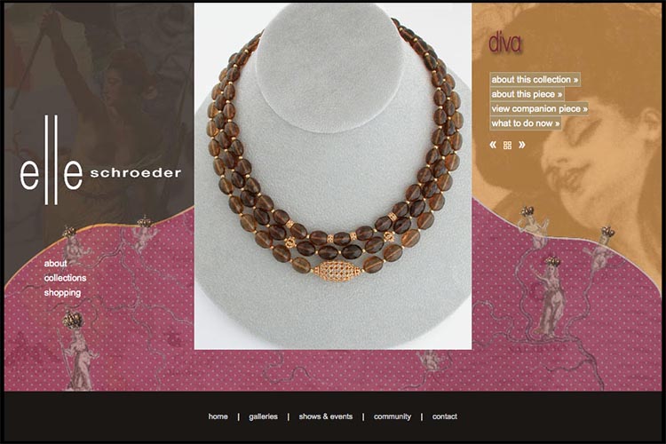 web design for a jeweler - diva page