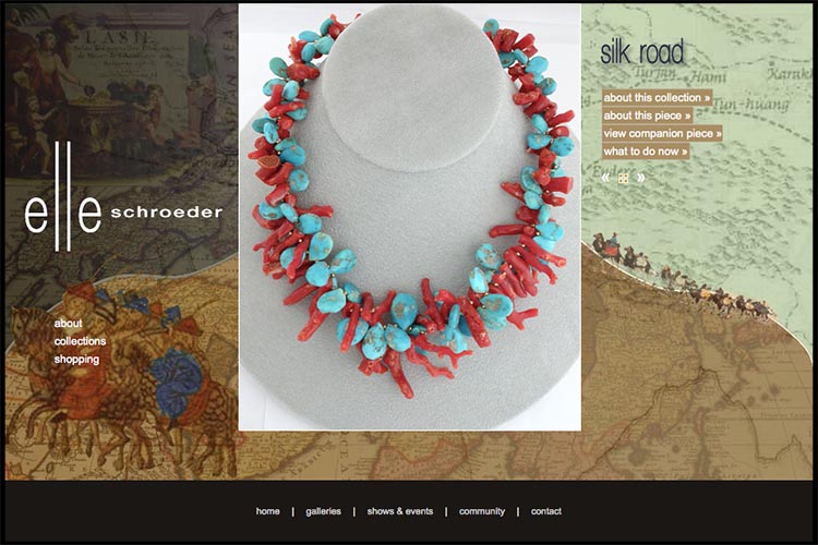 web design for a jeweler - silk road page