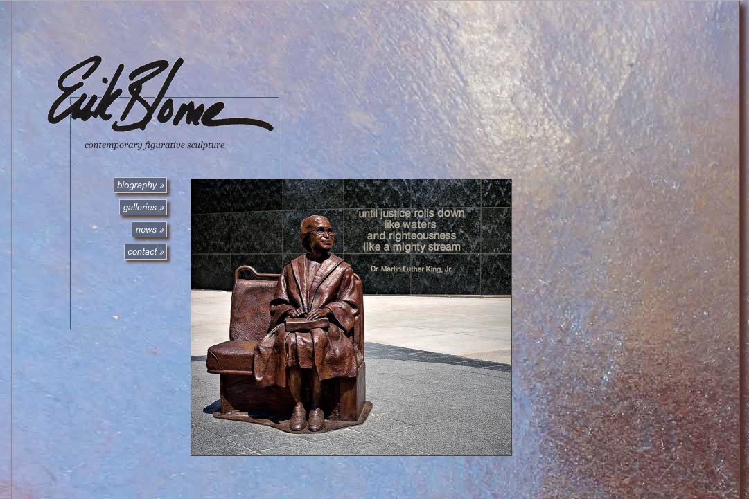 web design for a figurative sculptor