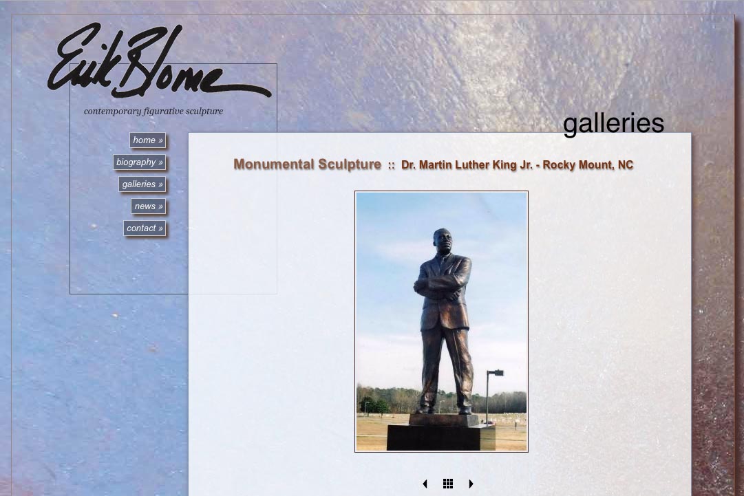 web design for a figurative sculptor - galleries single artwork page 2