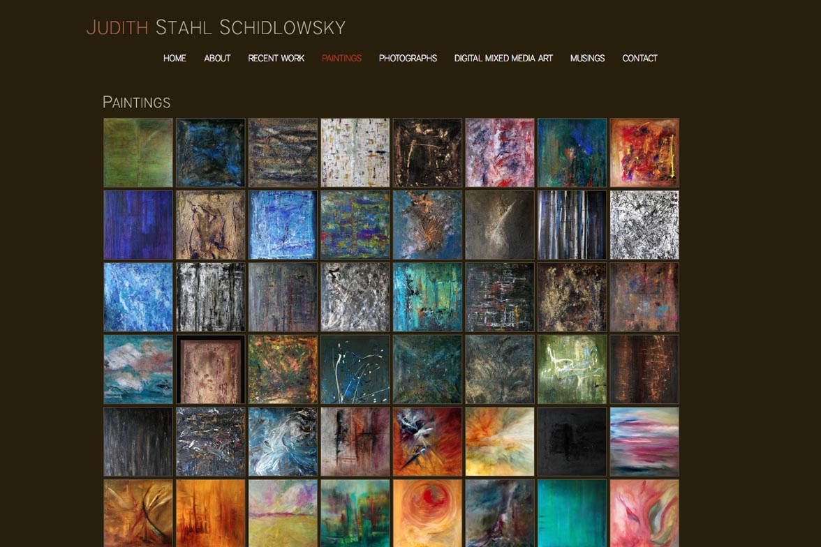 web design for a painter and photographer - paintings index page