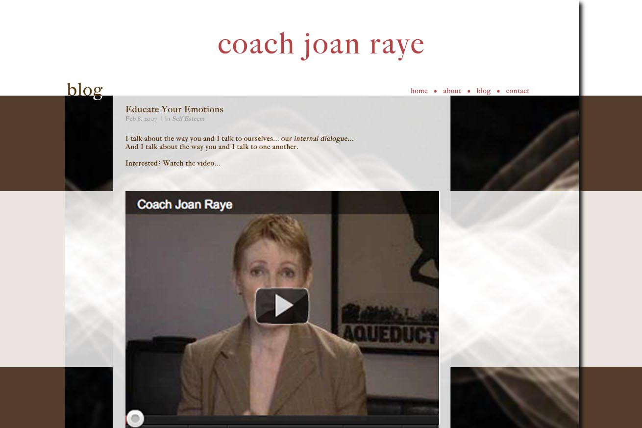 web design for a professional coach and speaker - blog page