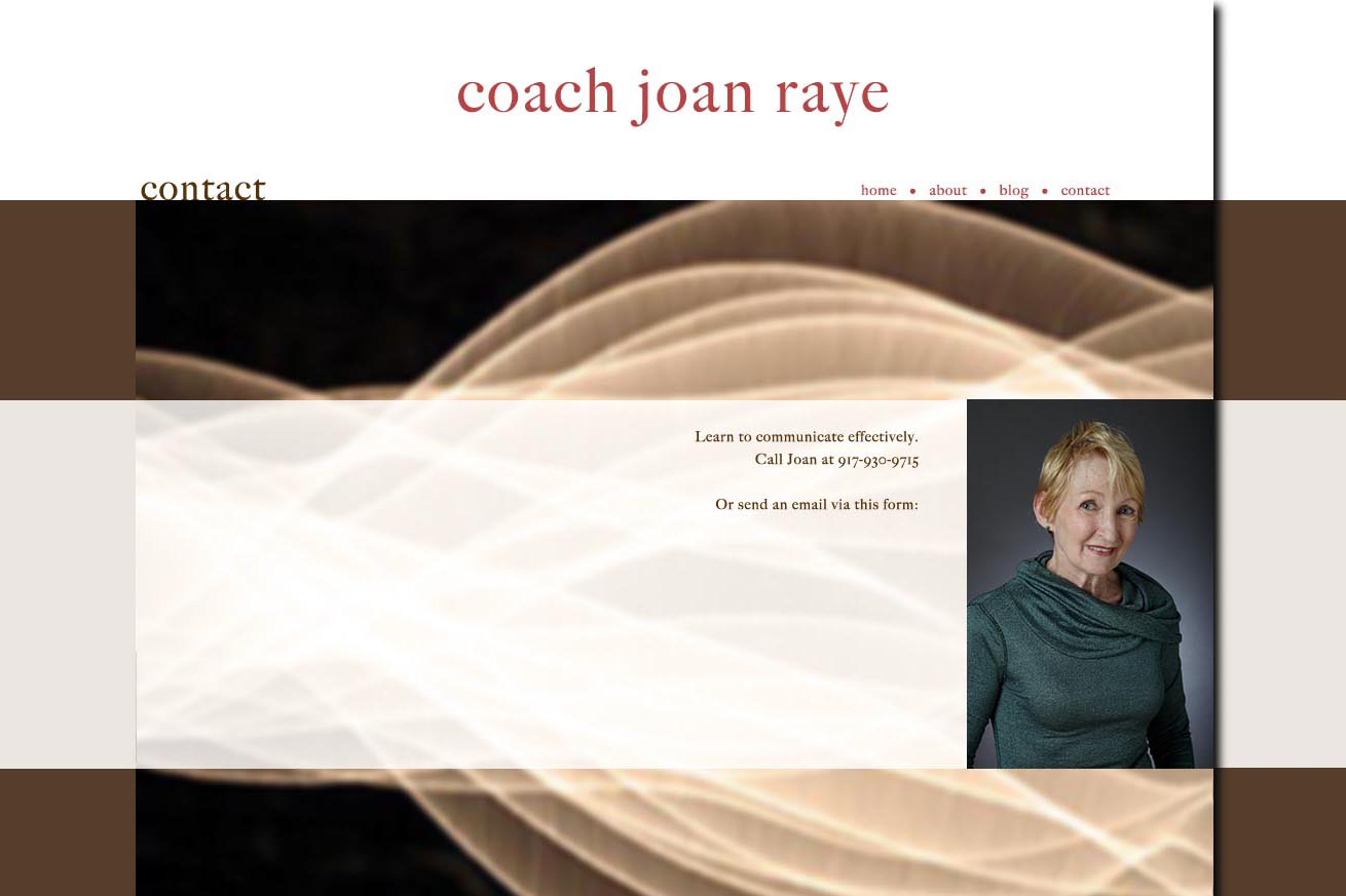 web design for a professional coach and speaker - contact page