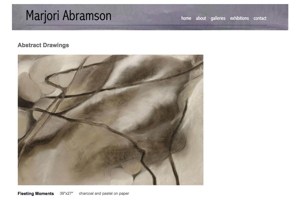 web design for an abstract and figurative artist - abstract drawings single artwork page