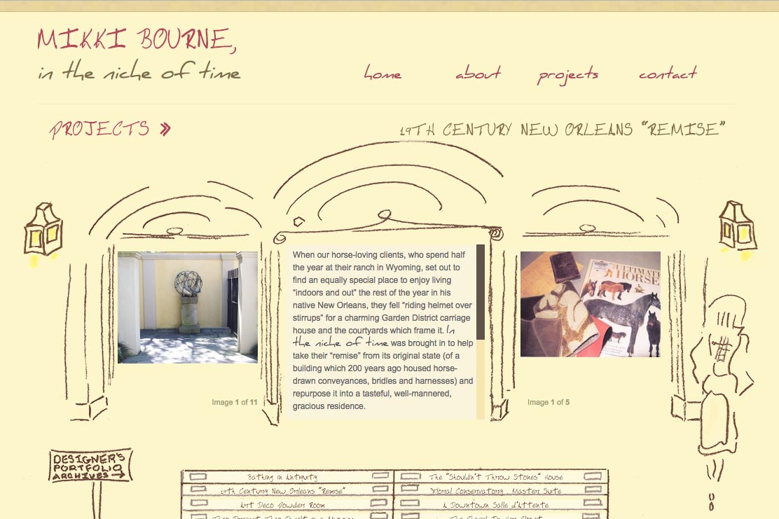 web design for an interior designer - projects example page 1