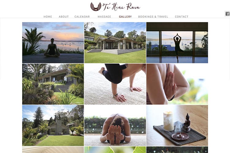 web design for a yoga retreat - gallery page