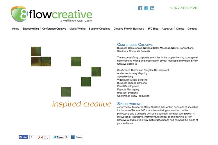 web design for a creative speechwriting coach