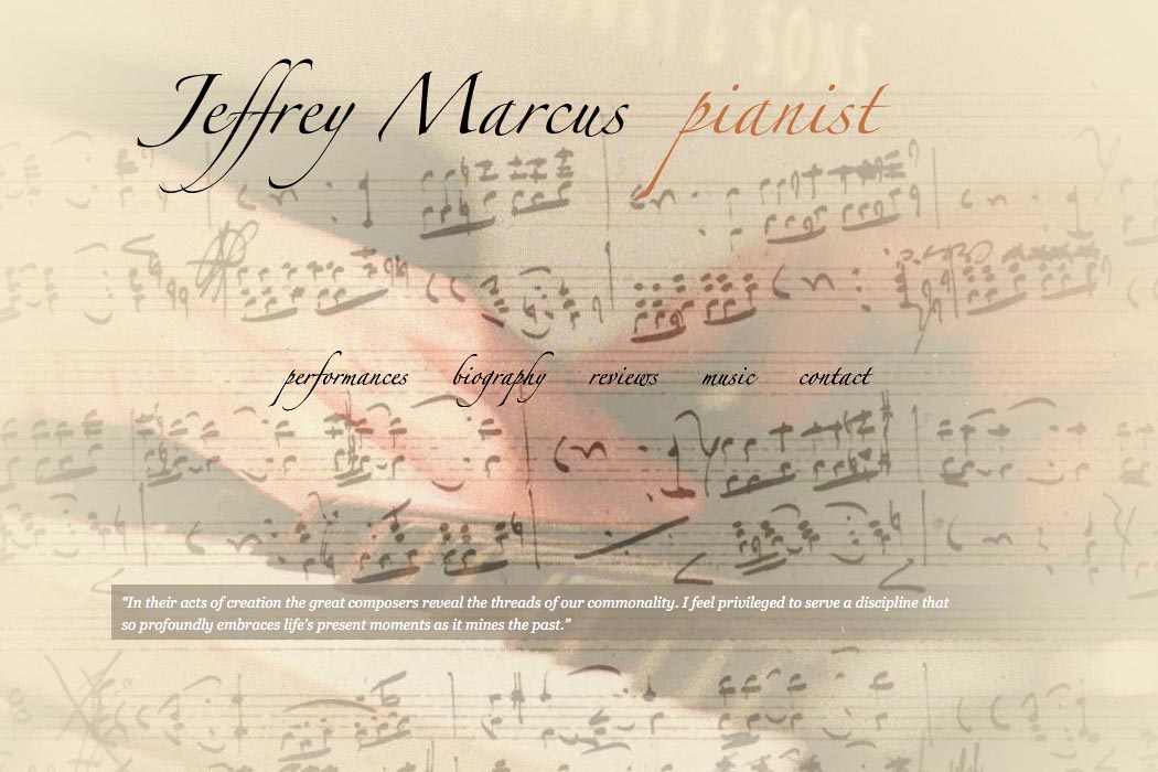 web design for an accomplished concert pianist