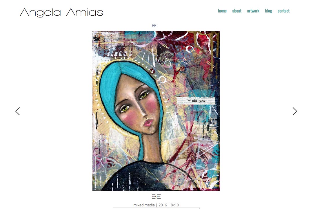 web design for an artist - Angela Amias - single painting page