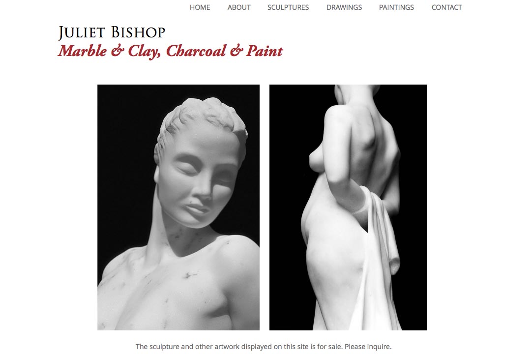 web design for a classical sculptor