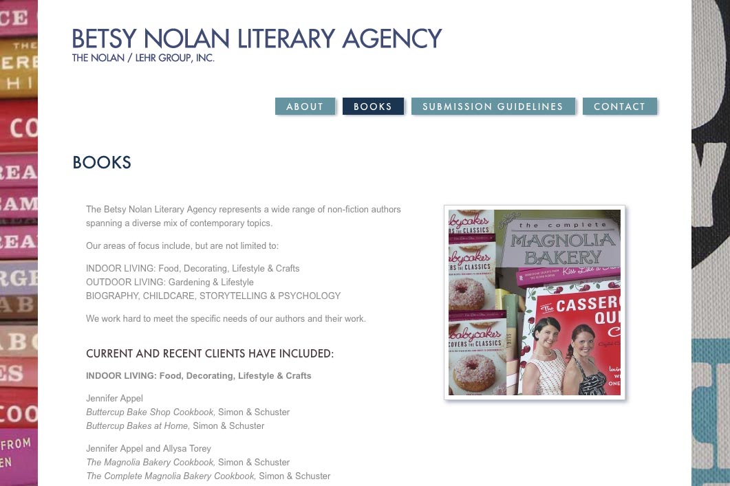 web design for a book publisher - books page