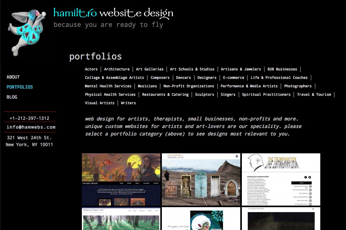 web re-design for a web design company - portfolios index page