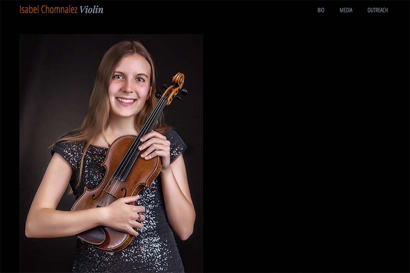 web design for a young violinist