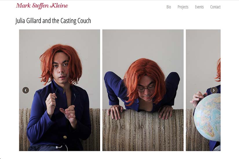 web design for an Australian performance artist - projects example - julia gillard