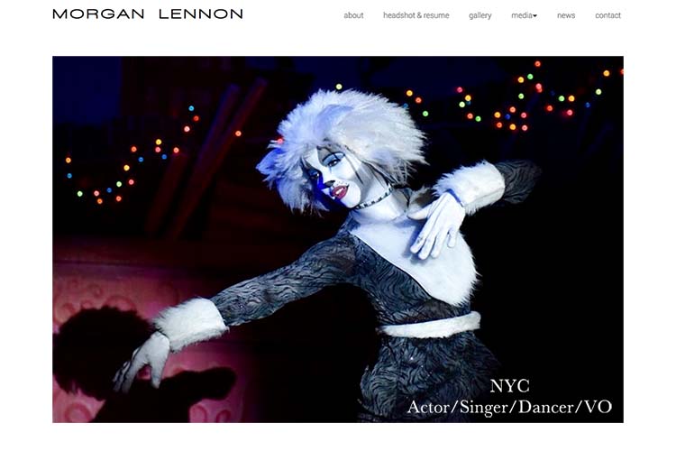 Bespoke web design for an actor in New York - Morgan Lennon