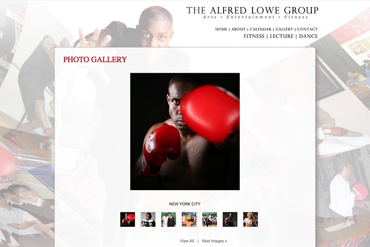 web design for a dancer, fitness coach and choreographer - gallery page