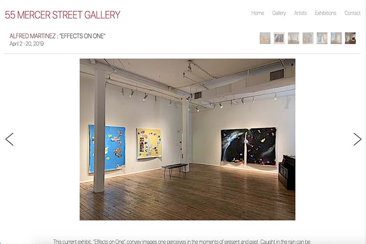 web design for an art gallery in New York - single exhibition