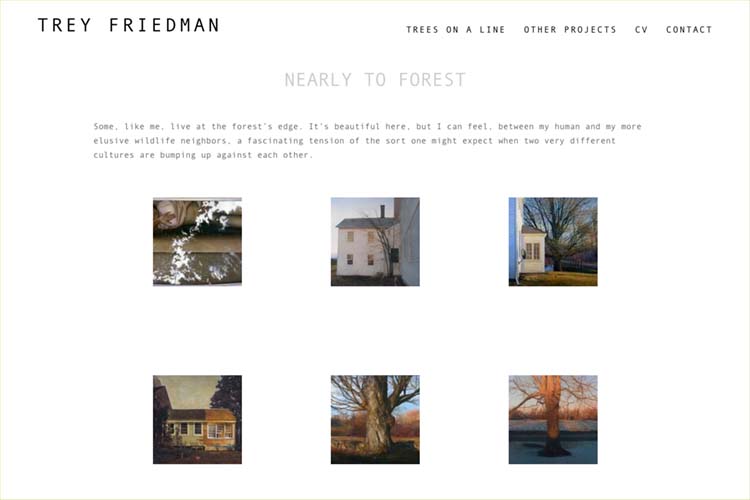 Web design for an artist - nearly to forest index page