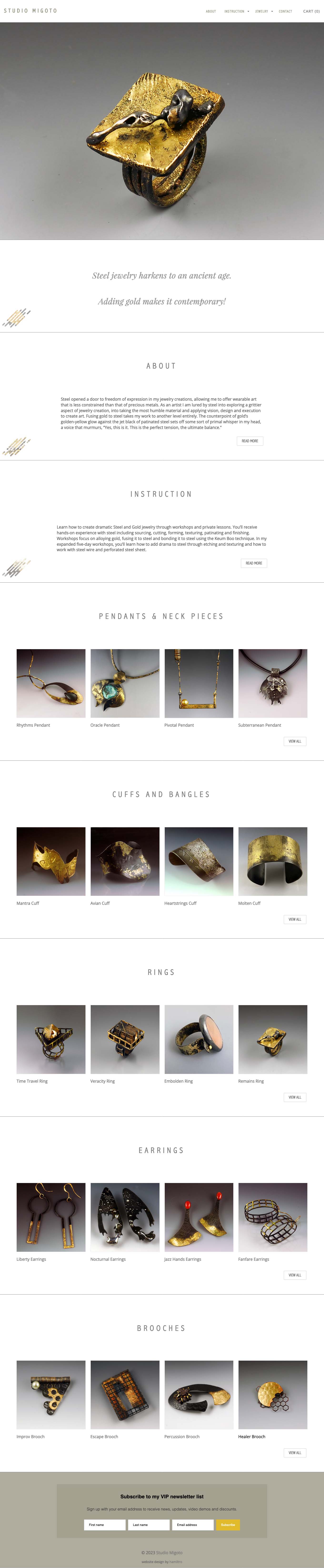 website design for a jeweler