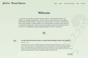 Custom website design for an author - Julie Vassilatos.