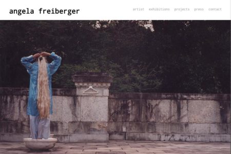 Custom website design for a sculptor and performance artist - Angela Freiberger.