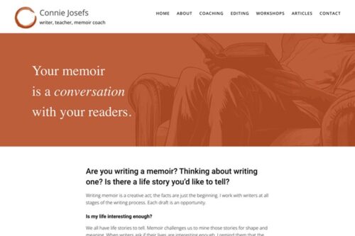 website design for a memoir writing coach