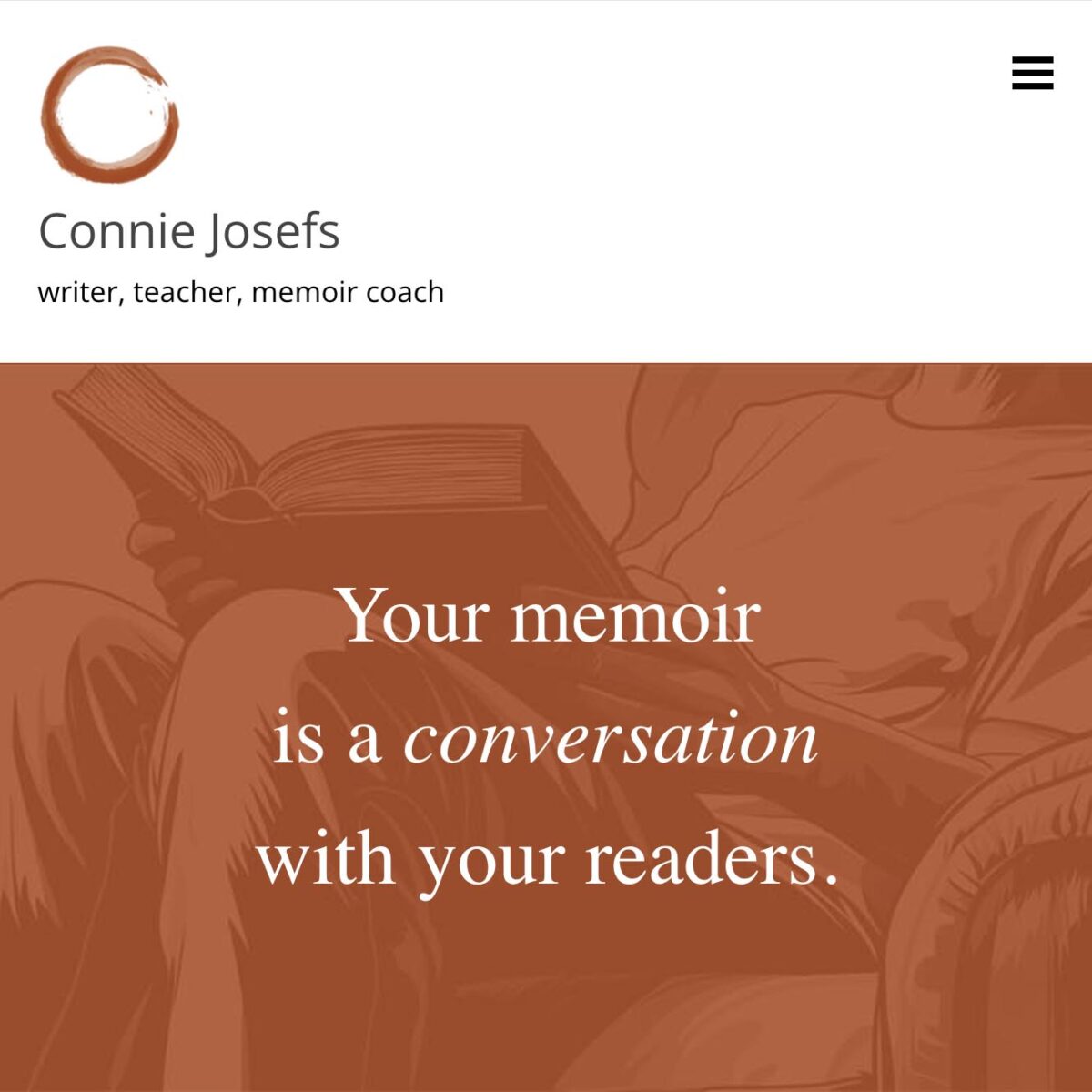 website design for a memoir-writing coach